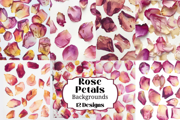 12 Rose Petals Backgrounds: Elegant Digital Paper Textures