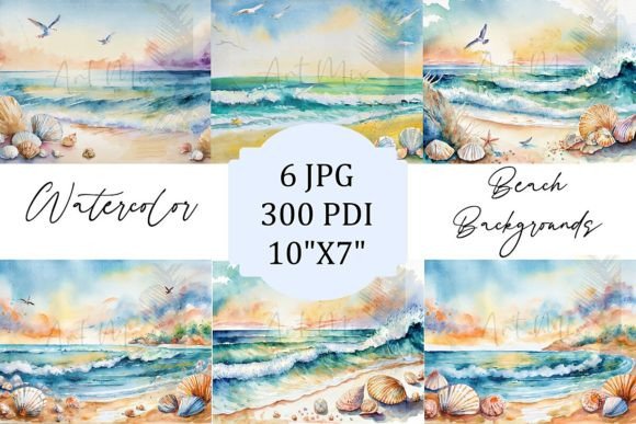 6 Watercolor Beach Backgrounds: A Designer's Escape to Tranquility