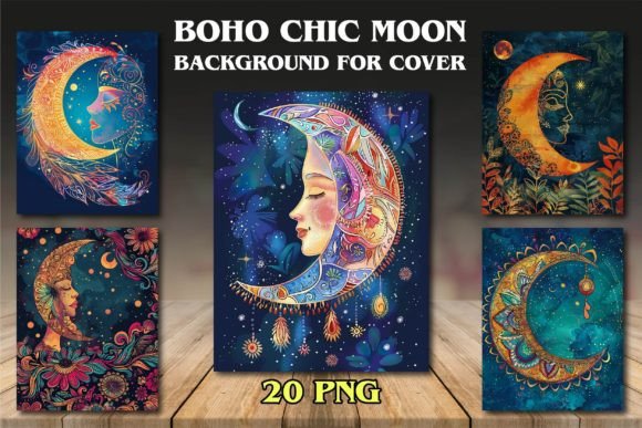 Boho Chic Moon Backgrounds: Elevate Your Creative Projects