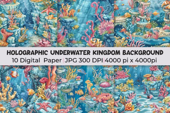 Dive Deep: Transforming Designs with Holographic Underwater Life Backgrounds