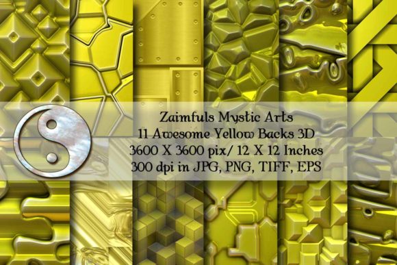 Elevate Your Projects with 12 More 3D Yellow Backgrounds