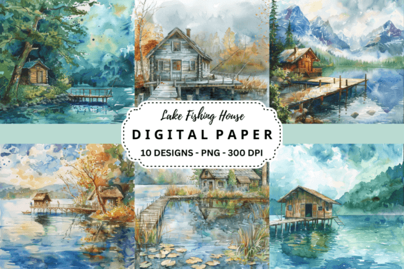Explore the Tranquil World of Lake Fishing House Backgrounds