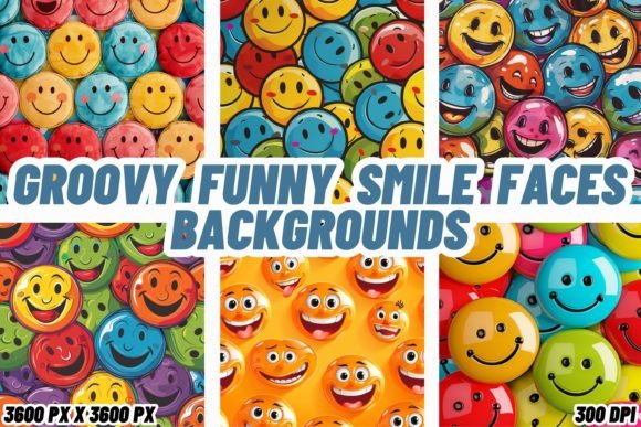 Infuse Your Projects with Joy: Groovy Funny Smile Faces Backgrounds